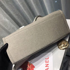 Chanel Deauville Tote 38cm Canvas Bag Spring/Summer Collection, Light Grey/White