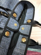 Chanel Deauville Tote 38cm Canvas Bag Spring/Summer Collection Black/Dark Denim