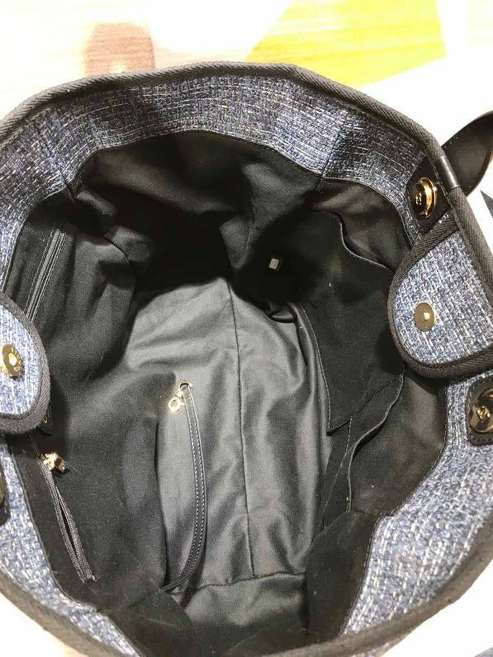 Chanel Deauville Tote 38cm Canvas Bag Spring/Summer Collection Black/Dark Denim