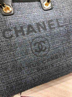 Chanel Deauville Tote 38cm Canvas Bag Spring/Summer Collection Black/Dark Denim