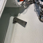 Chanel New Mini Flap Bag 20cm Silver Hardware Lambskin Leather Spring/Summer Collection White