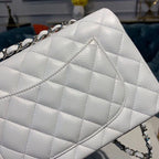Chanel New Mini Flap Bag 20cm Silver Hardware Lambskin Leather Spring/Summer Collection White