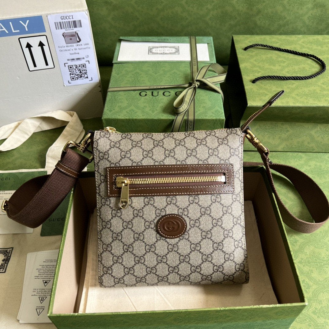 Gucci Supreme Messenger Bag Beige And Ebony GG Supreme Canvas For Women 9.3in/23.5cm
