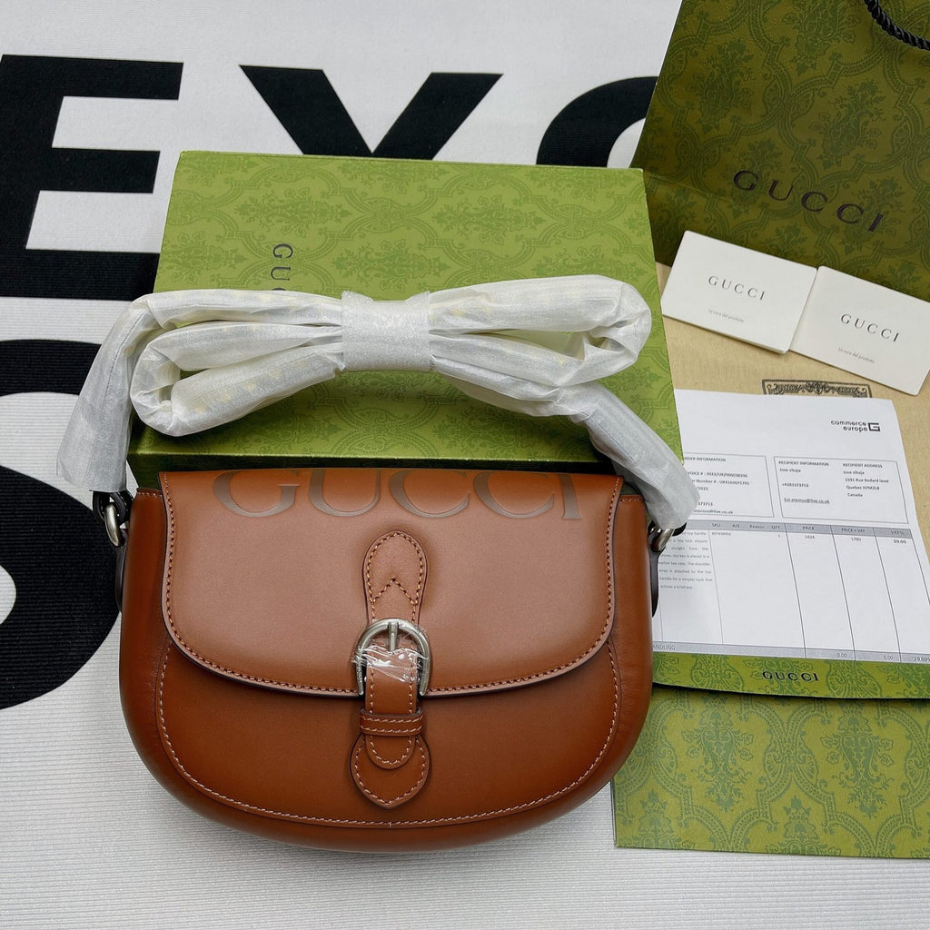 Gucci Aria Shoulder Bag Brown For Women, Women’s Bags 10.2in/25cm GG
