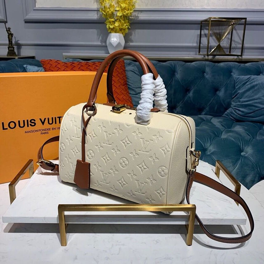 Louis Vuitton Speedy Bandouliere Bag 25cm Monogram Empreinte Leather Spring/Summer Collection M44736, Cr?me Caramel