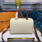 Louis Vuitton Speedy Bandouliere Bag 25cm Monogram Empreinte Leather Spring/Summer Collection M44736, Cr?me Caramel