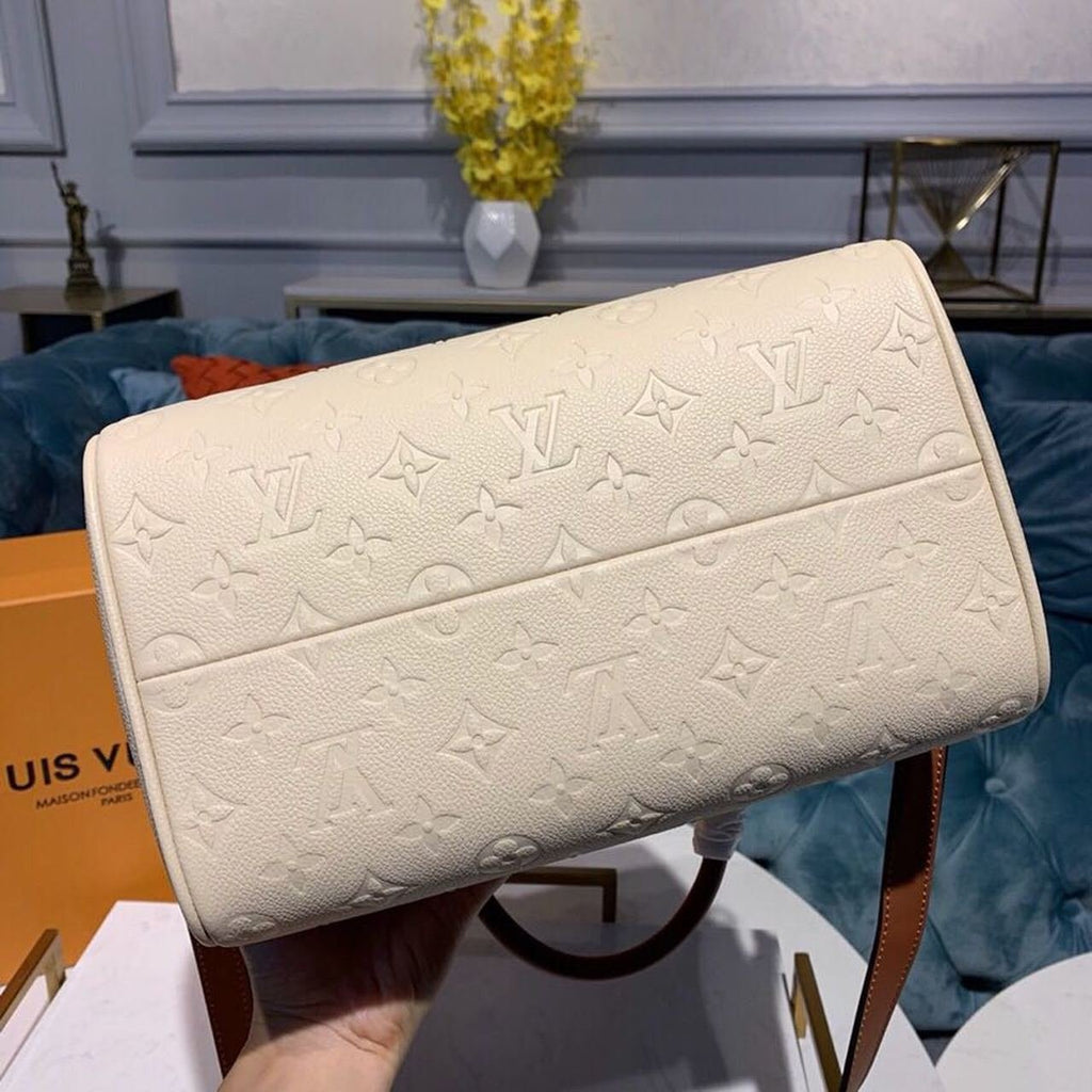 Louis Vuitton Speedy Bandouliere Bag 25cm Monogram Empreinte Leather Spring/Summer Collection M44736, Cr?me Caramel