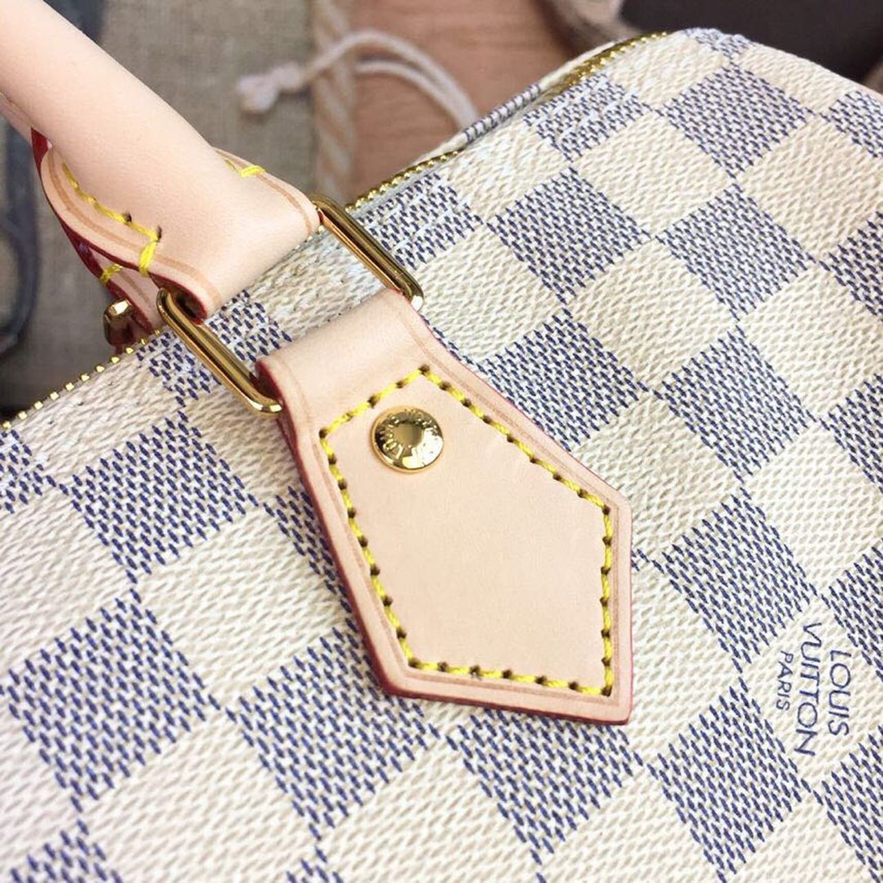 Louis Vuitton Speedy Bag 30cm Damier Azur Canvas Spring/Summer Collection N41370, White