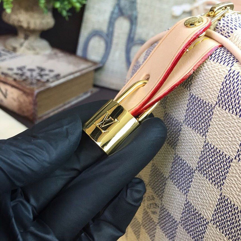 Louis Vuitton Speedy Bag 30cm Damier Azur Canvas Spring/Summer Collection N41370, White