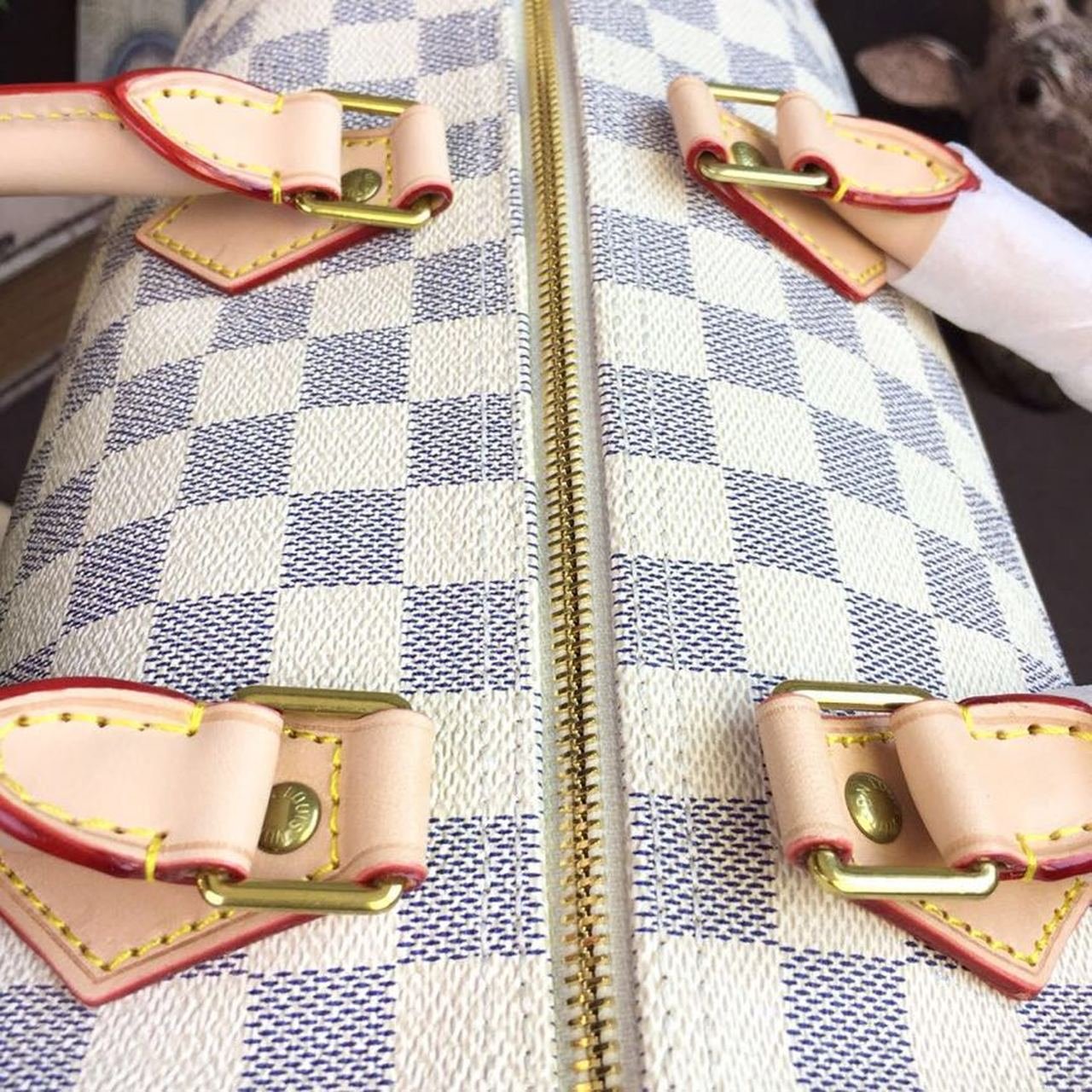 Louis Vuitton Speedy Bag 35cm Damier Azur Canvas Spring/Summer Collection N41369, White
