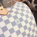 Louis Vuitton Speedy Bag 35cm Damier Azur Canvas Spring/Summer Collection N41369, White