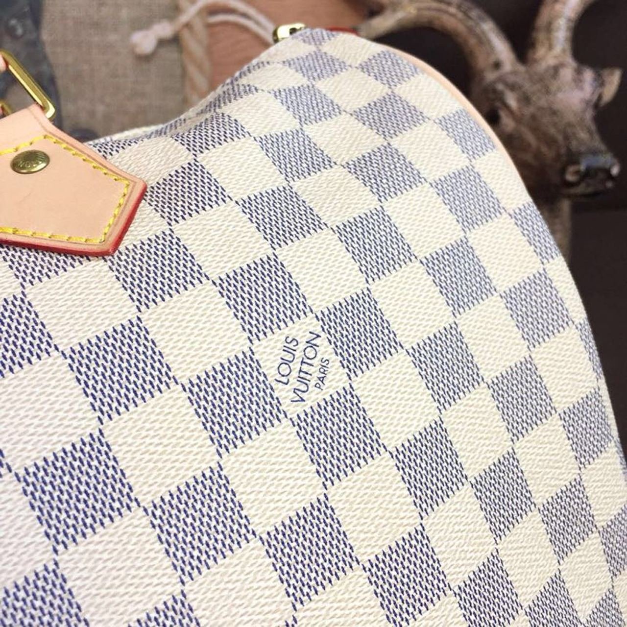 Louis Vuitton Speedy Bag 35cm Damier Azur Canvas Spring/Summer Collection N41369, White