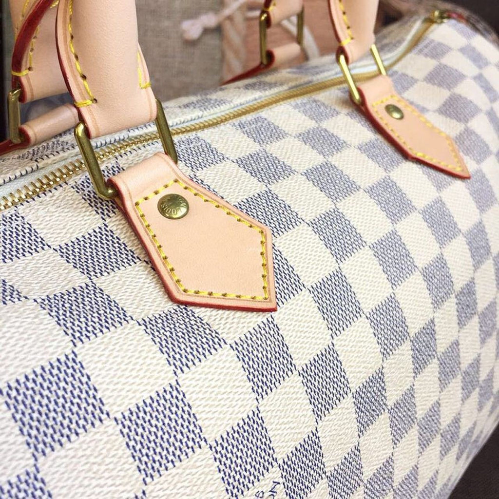 Louis Vuitton Speedy Bag 35cm Damier Azur Canvas Spring/Summer Collection N41369, White