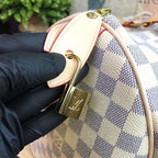Louis Vuitton Speedy Bag 35cm Damier Azur Canvas Spring/Summer Collection N41369, White