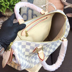 Louis Vuitton Speedy Bag 35cm Damier Azur Canvas Spring/Summer Collection N41369, White