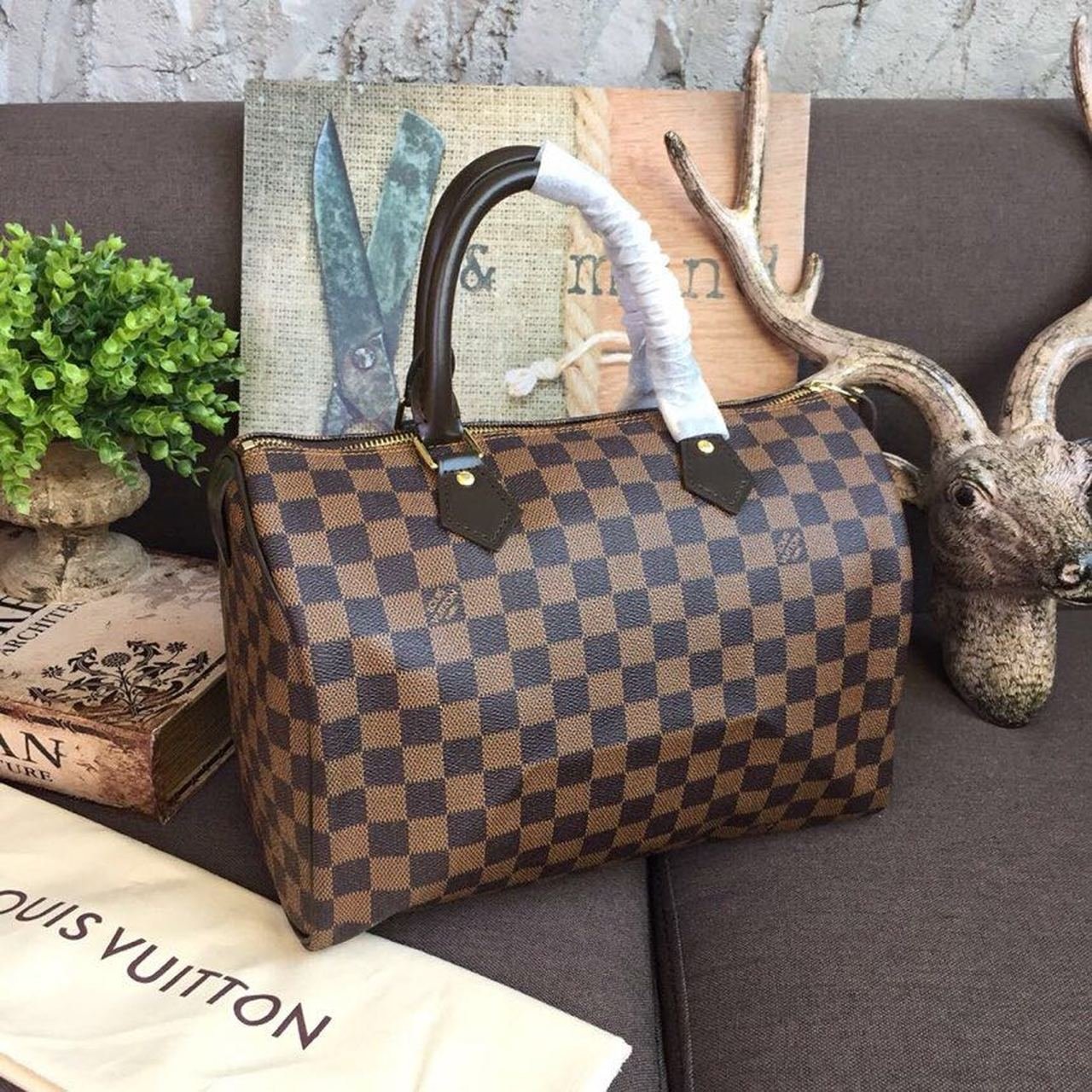 Louis Vuitton Speedy Bag 30cm Damier Ebene Canvas Spring/Summer Collection N41364, Brown