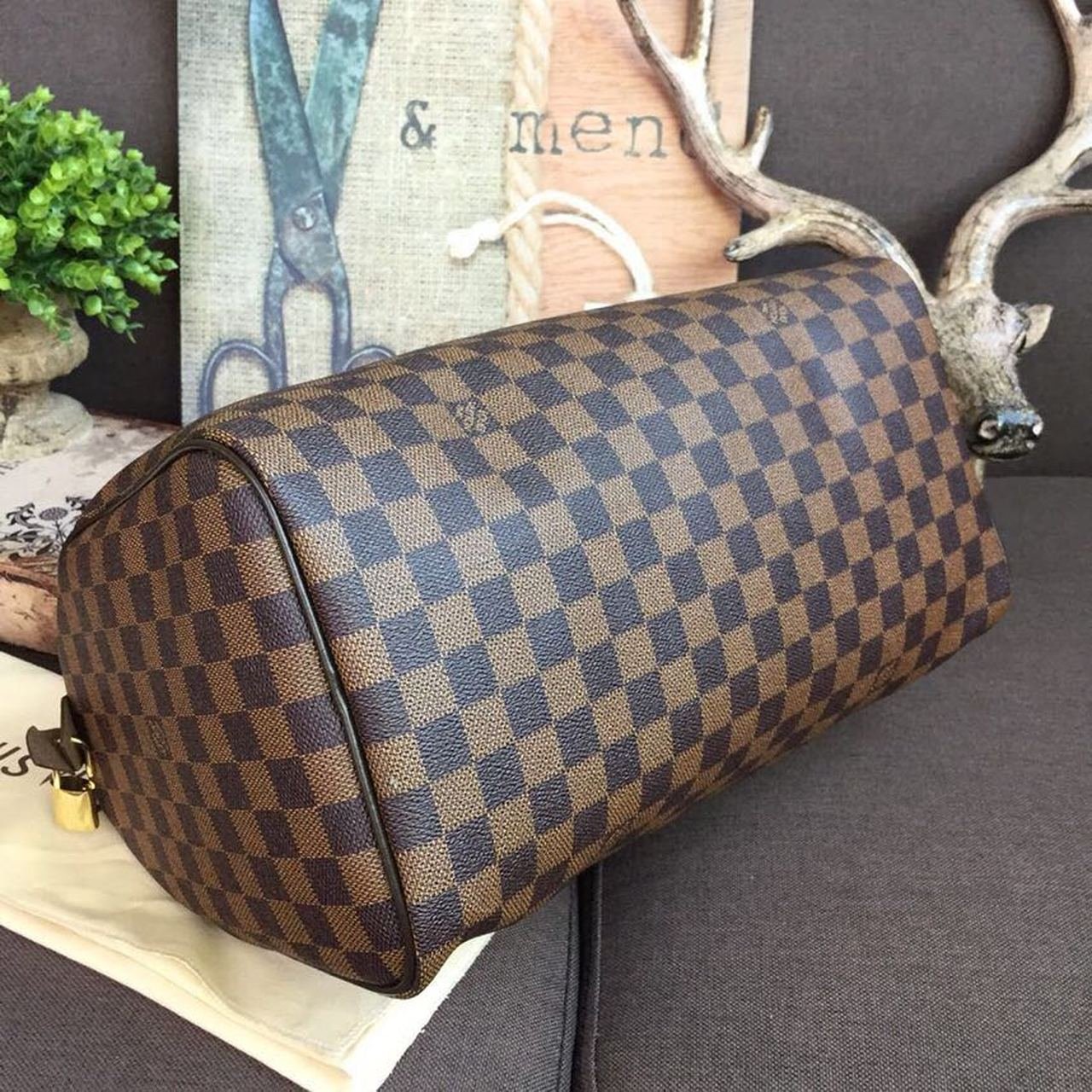 Louis Vuitton Speedy Bag 35cm Damier Ebene Canvas Spring/Summer Collection N41363, Brown