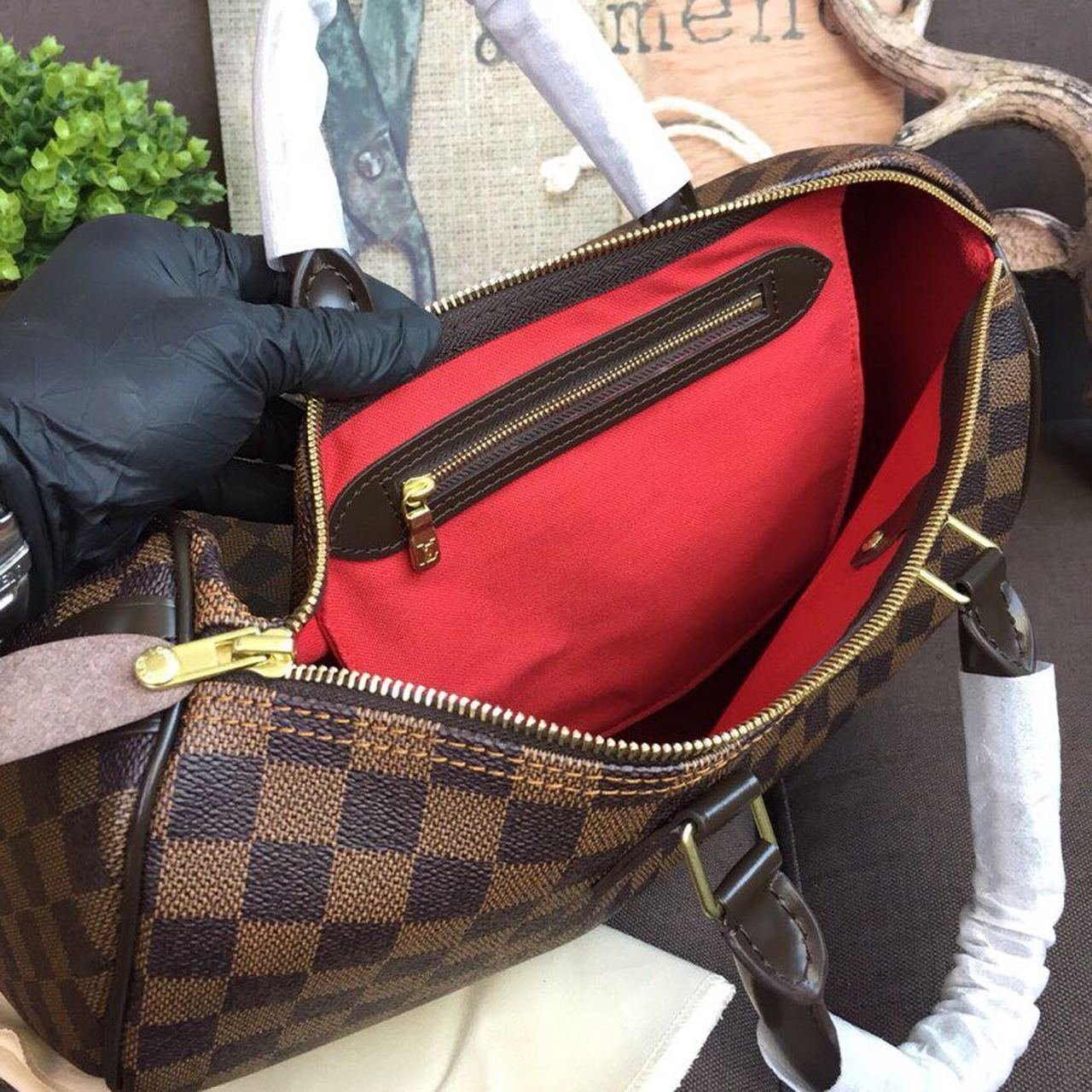 Louis Vuitton Speedy Bag 35cm Damier Ebene Canvas Spring/Summer Collection N41363, Brown