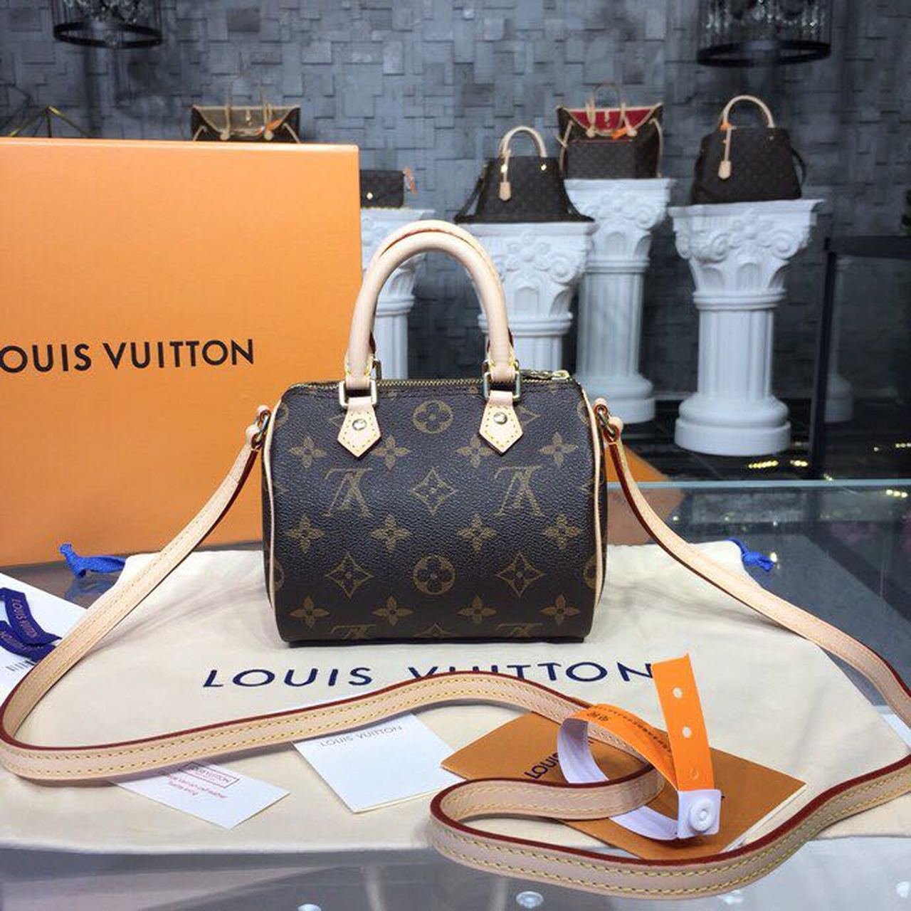Louis Vuitton Nano Speedy Bag 16cm Monogram Canvas Spring/Summer Collection M61252, Brown