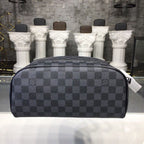 Louis Vuitton King Size Toiletry Bag 28cm Damier Graphite Canvas Spring/Summer Collection N47527, Black