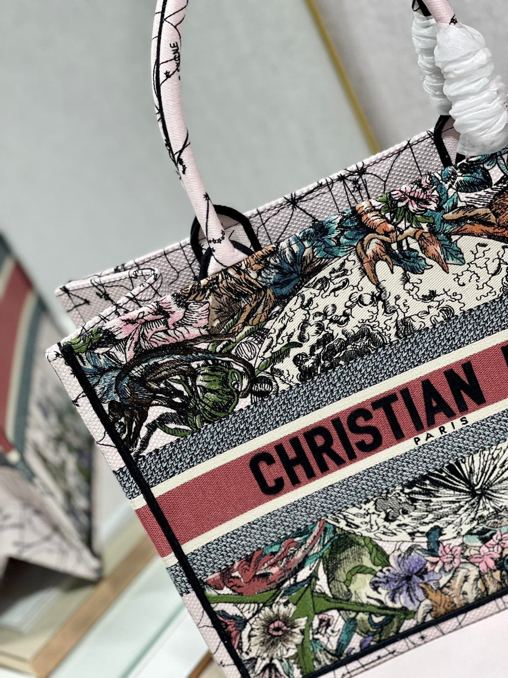 Christina Dior Medium Book Tote Bag 36cm Light Pink