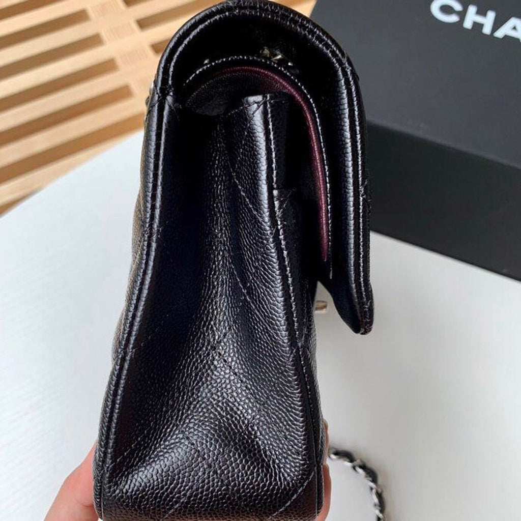 Chanel Classic Flap Bag Silver/Gold Hardware Lambskin/Caviar Leather Spring/Summer Collection Black
