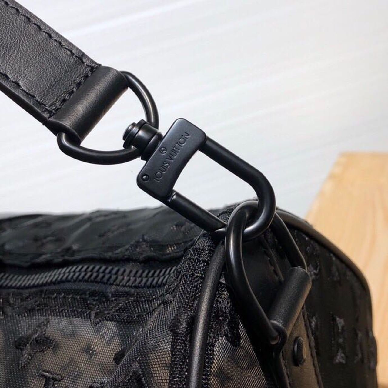 Louis Vuitton Mesh Keepall 50cm Monogram Canvas Matte Black Hardware Spring/Summer Collection M53971, Black