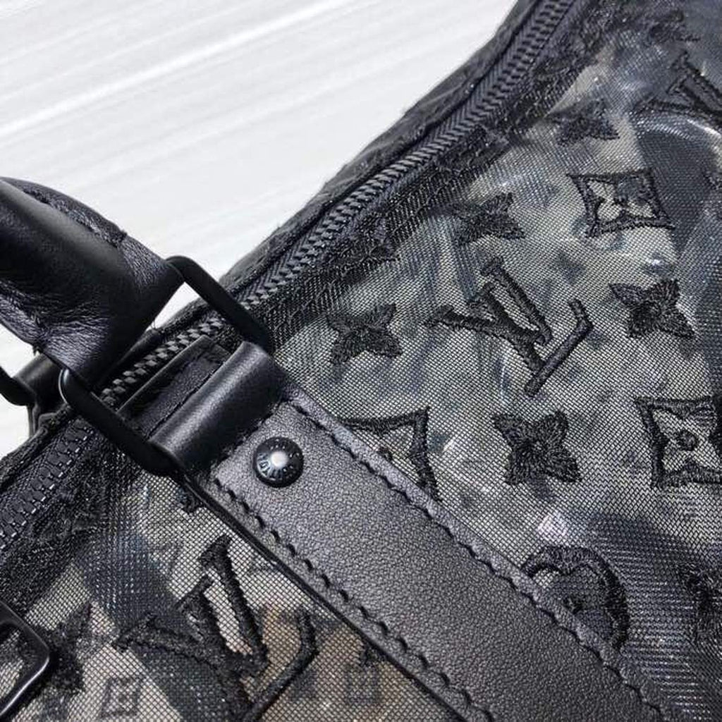 Louis Vuitton Mesh Keepall 50cm Monogram Canvas Matte Black Hardware Spring/Summer Collection M53971, Black