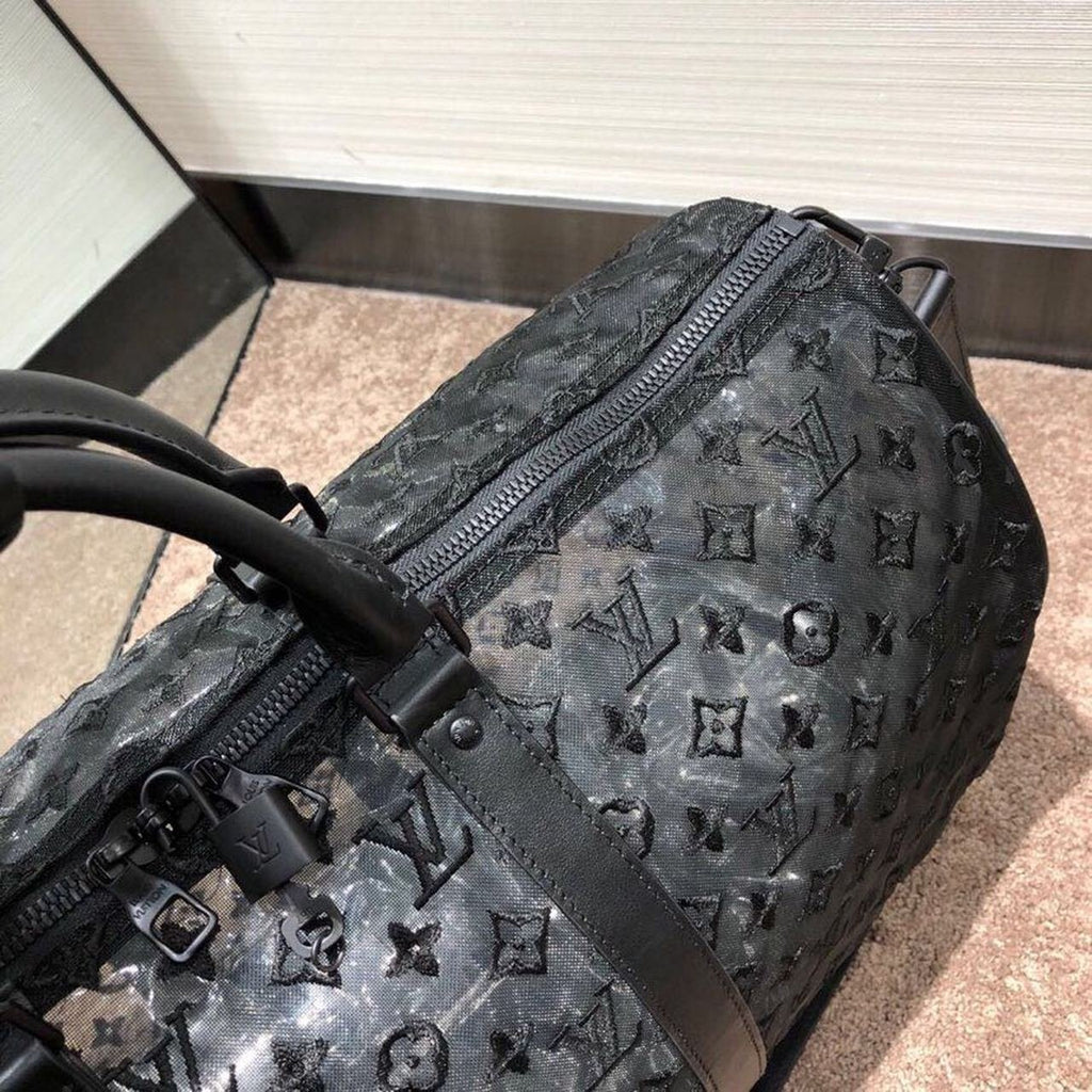 Louis Vuitton Mesh Keepall 50cm Monogram Canvas Matte Black Hardware Spring/Summer Collection M53971, Black