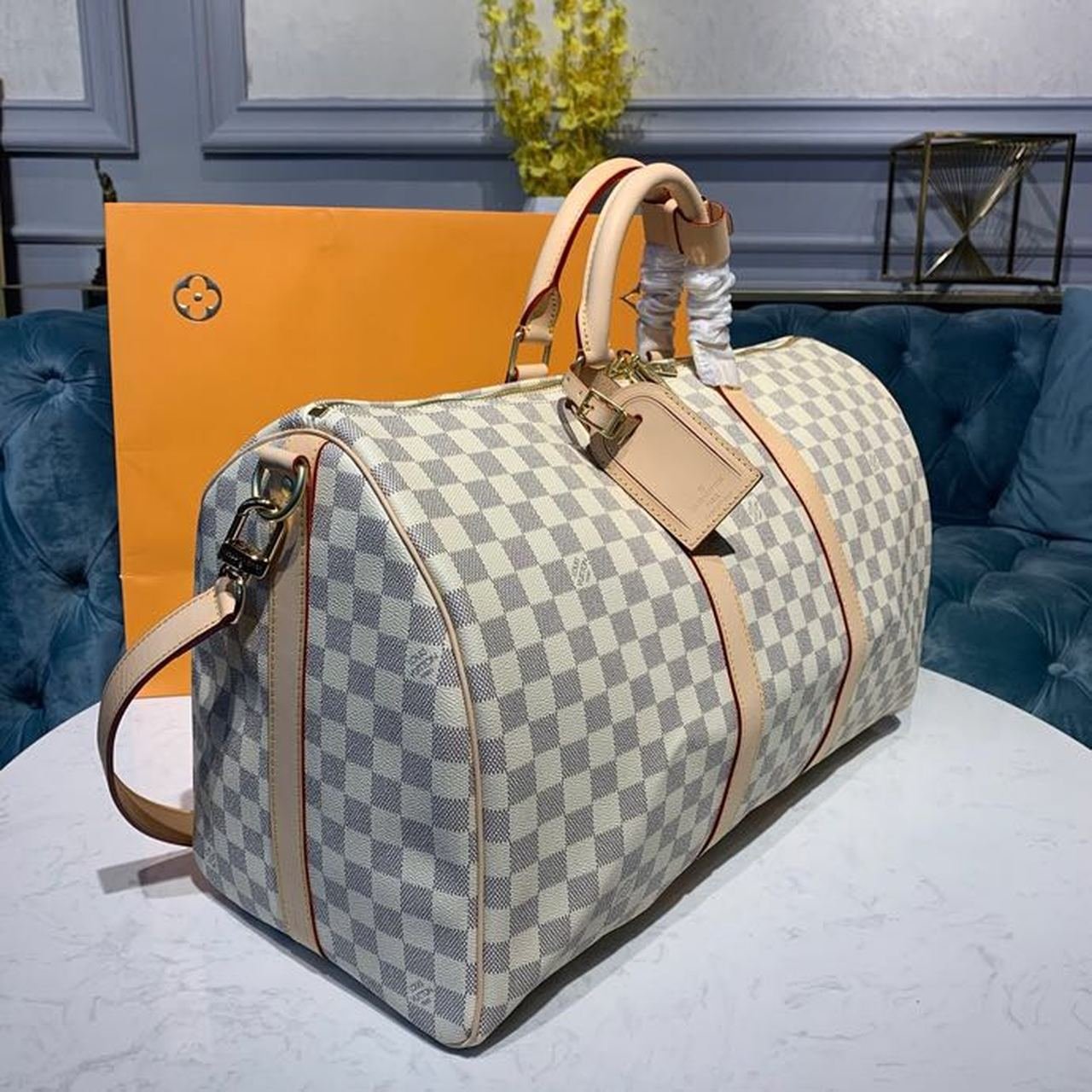 Louis Vuitton Keepall Bandoulire 55cm Damier Azur Canvas Spring/Summer Collection