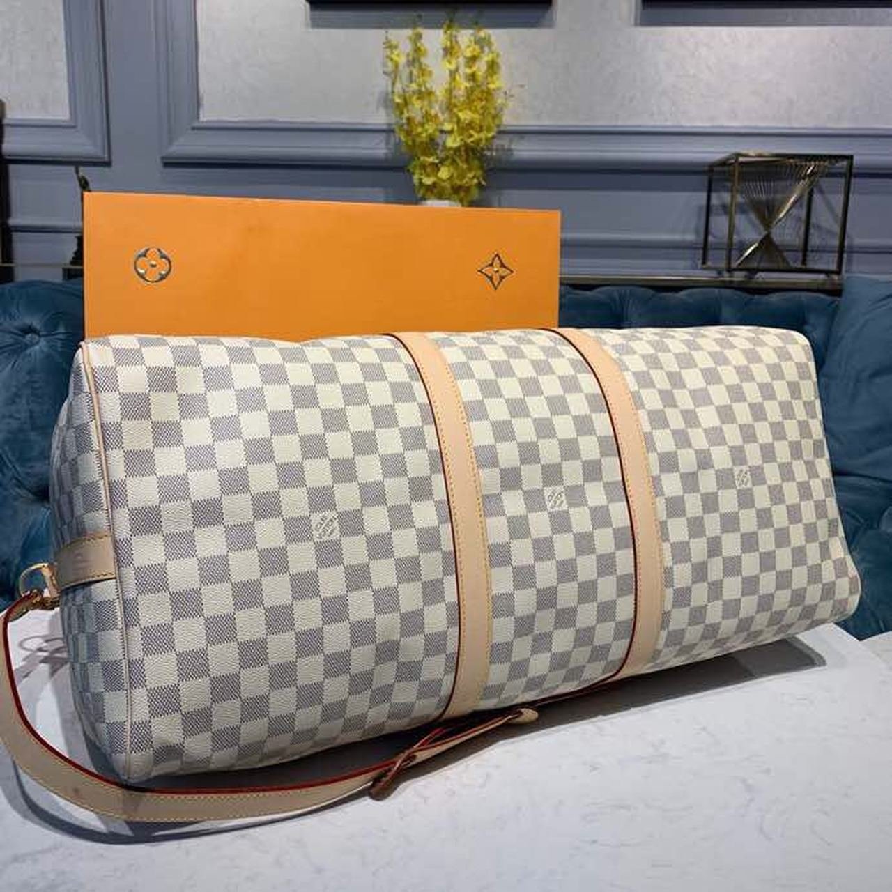 Louis Vuitton Keepall Bandoulire 55cm Damier Azur Canvas Spring/Summer Collection N41429 Azur