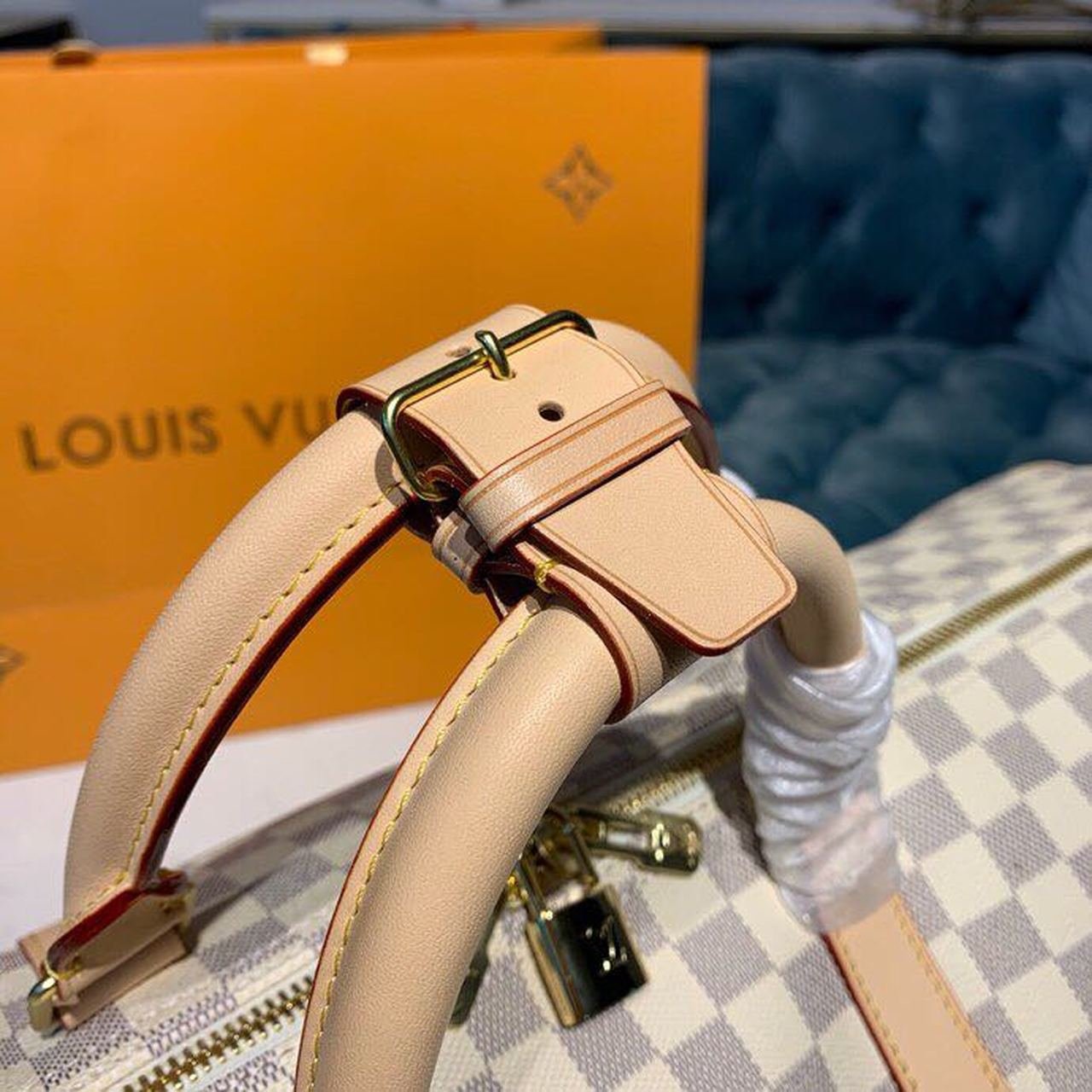 Louis Vuitton Keepall Bandoulire 55cm Damier Azur Canvas Spring/Summer Collection N41429 Azur