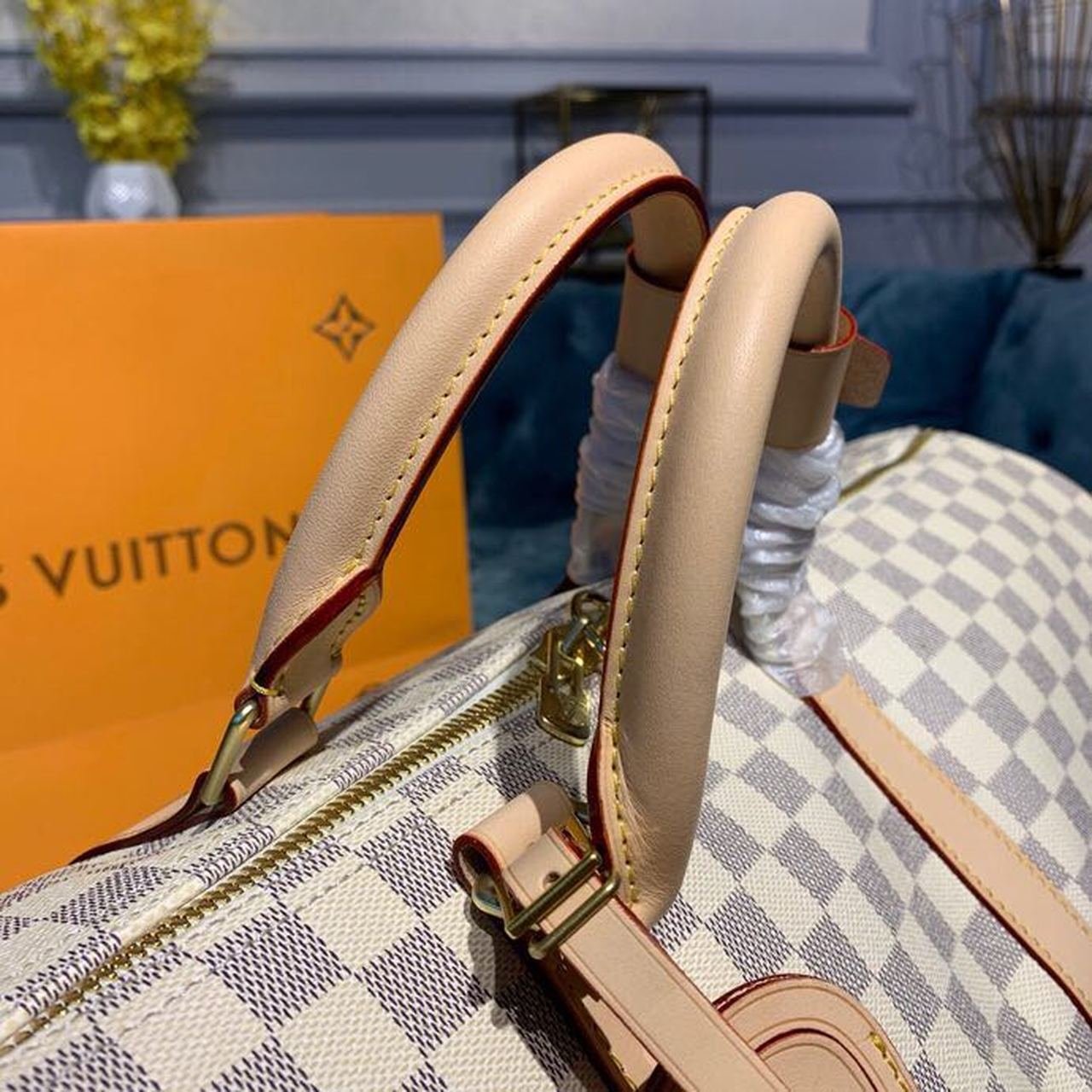 Louis Vuitton Keepall Bandoulire 55cm Damier Azur Canvas Spring/Summer Collection N41429 Azur