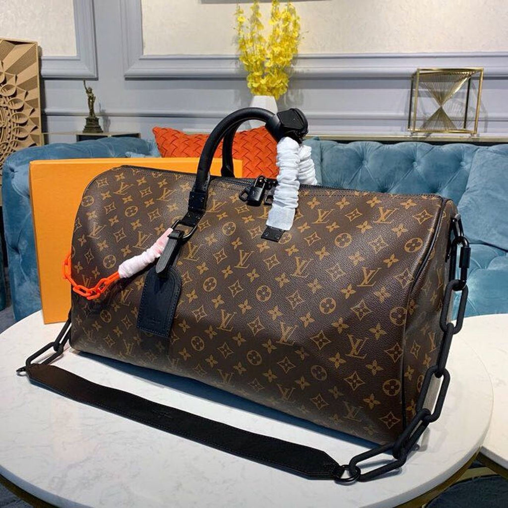 Louis Vuitton Keepall Bandouli?re 50cm Monogram Solar Ray Canvas Spring/Summer Collection M44471, Black/Orange
