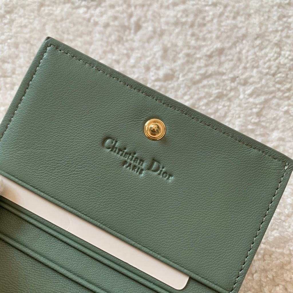 Mini Lady Dior Green Wallet 11cm