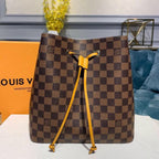Louis Vuitton Néo Noé BB Bucket Bag 26cm Damier Ebene Canvas Spring/Summer Collection N40213, Safran