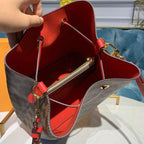 Louis Vuitton Neo Noe BB Bucket Bag 26cm Damier Ebene Canvas Spring/Summer Collection N40214, Cherry Berry