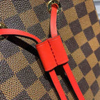 Louis Vuitton Neo Noe BB Bucket Bag 26cm Damier Ebene Canvas Spring/Summer Collection N40214, Cherry Berry