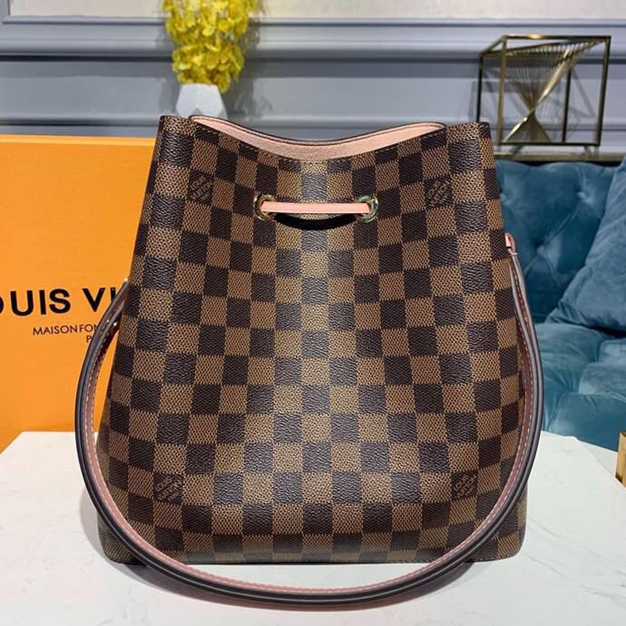 Louis Vuitton Neo Noe BB Bucket Bag 26cm Damier Ebene Canvas Spring/Summer Collection N40198, Venus