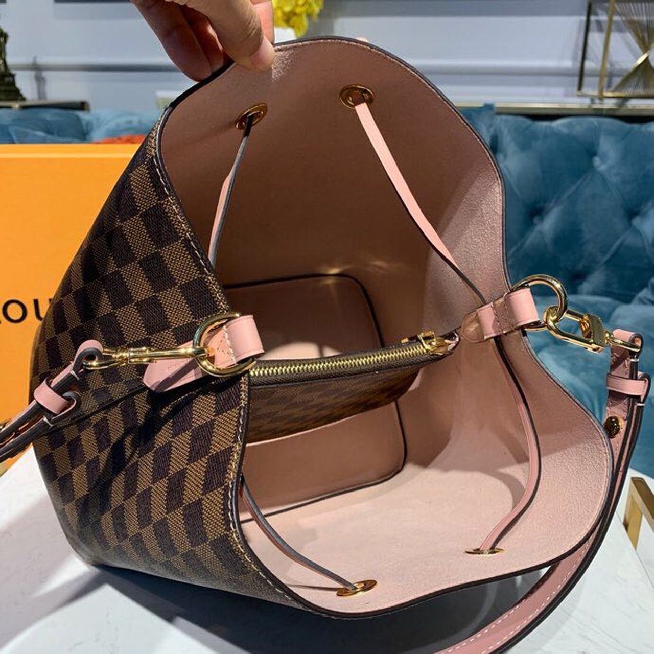 Louis Vuitton Neo Noe BB Bucket Bag 26cm Damier Ebene Canvas Spring/Summer Collection N40198, Venus