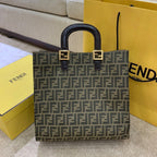Fendi Medium Vintage Tote Handle Bag 34cm Brown