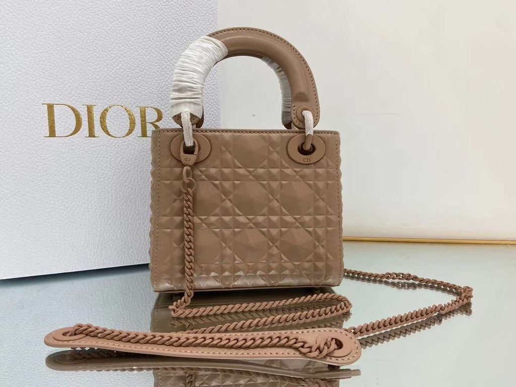 Christian Dior Medium Lady Bag 17cm Brown