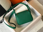 Hermes Lindy Mini Clemence Bag Green For Women, Women’s Handbags, Shoulder And Crossbody Bags 7.5in/19cm