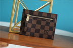 Louis Vuitton ID Card Holder Damier Graphite Canvas Brown For Men, Men’s Wallet 13cm LV N60378