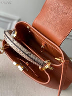 Louis Vuitton Woven Capucines Python Handle Bag 27cm Taurillon Leather Spring/Summer Collection N98388 Cognac