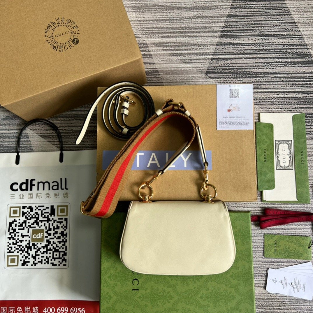 Gucci Blondie Mini Bag White For Women, Women’s Bags 8.7in/22cm