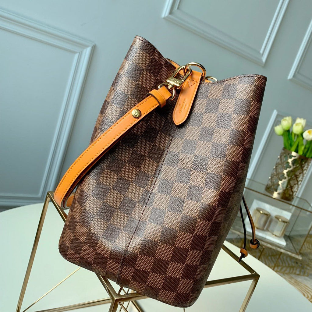 Louis Vuitton NeoNoe Bucket Bag MM Damier Azur Canvas Spring/Summer Collection N50042 Orange
