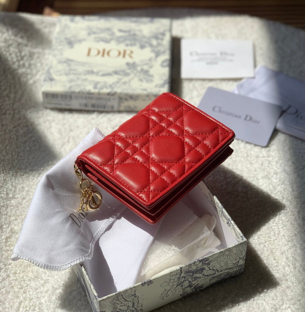 Mini Lady Dior Red Wallet 11cm