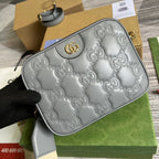 Gucci Matelasse Shoulder Bag Grey For Women, Women’s Bags 8.5in/22cm