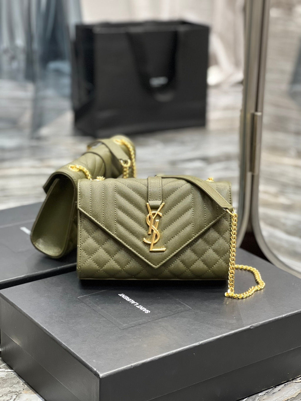 Saint Laurent Small Bag In Mix Matelasse 21cm